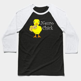 Neuro Chick White Text Baseball T-Shirt